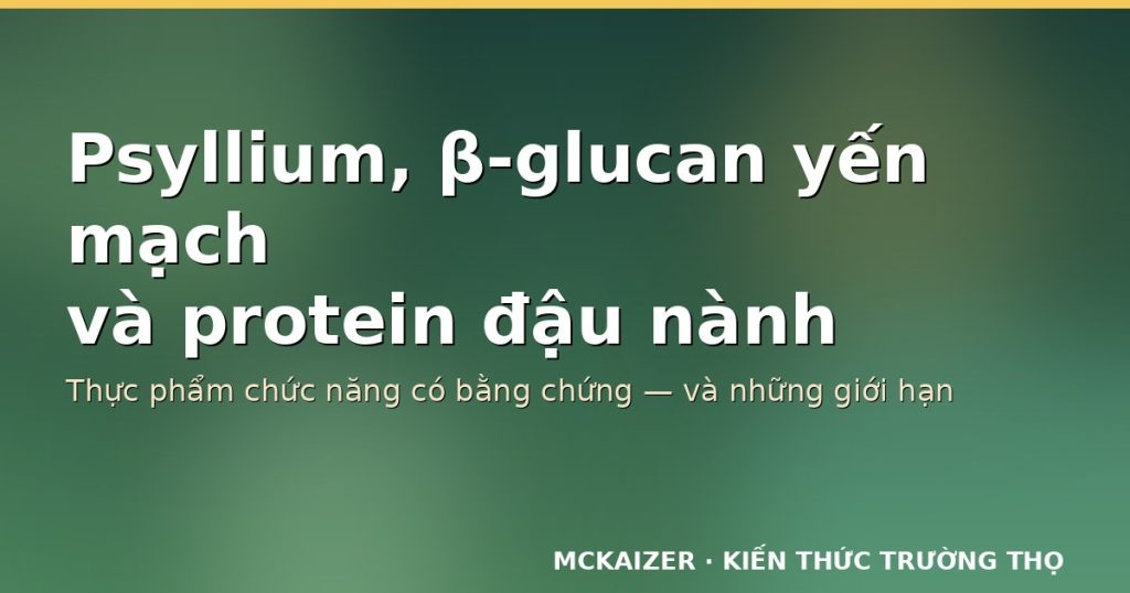 Thumbnail: Thực phẩm chức năng có bằng chứng: psyllium, β-glucan yến mạch và đậu nành