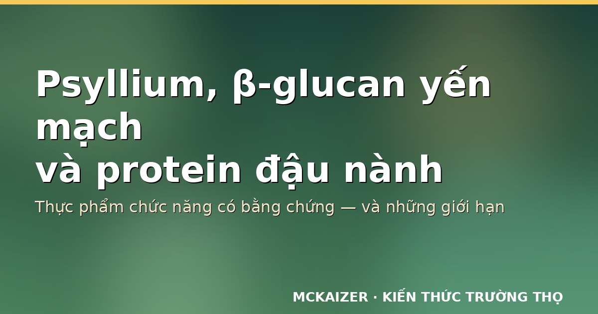 Thumbnail: Thực phẩm chức năng có bằng chứng: psyllium, β-glucan yến mạch và đậu nành