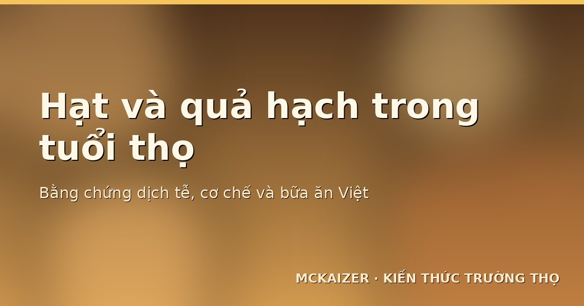 Hạt và quả hạch trong tuổi thọ — bằng chứng dịch tễ và bữa ăn Việt