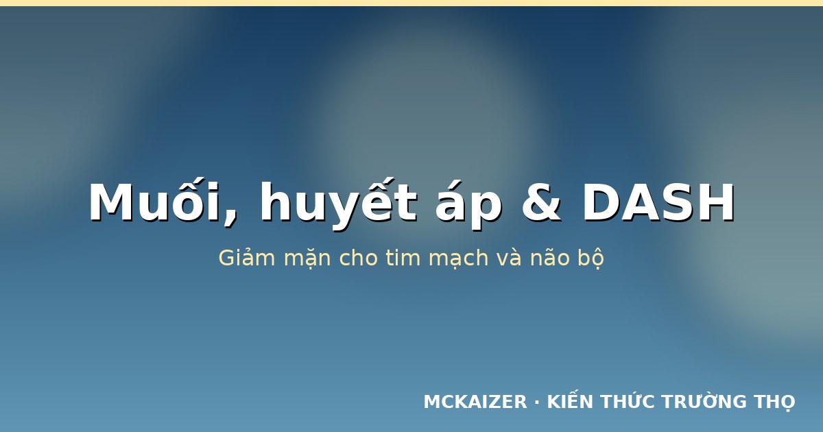 Muối, huyết áp và DASH: Đòn bẩy lớn nhất cho tim mạch