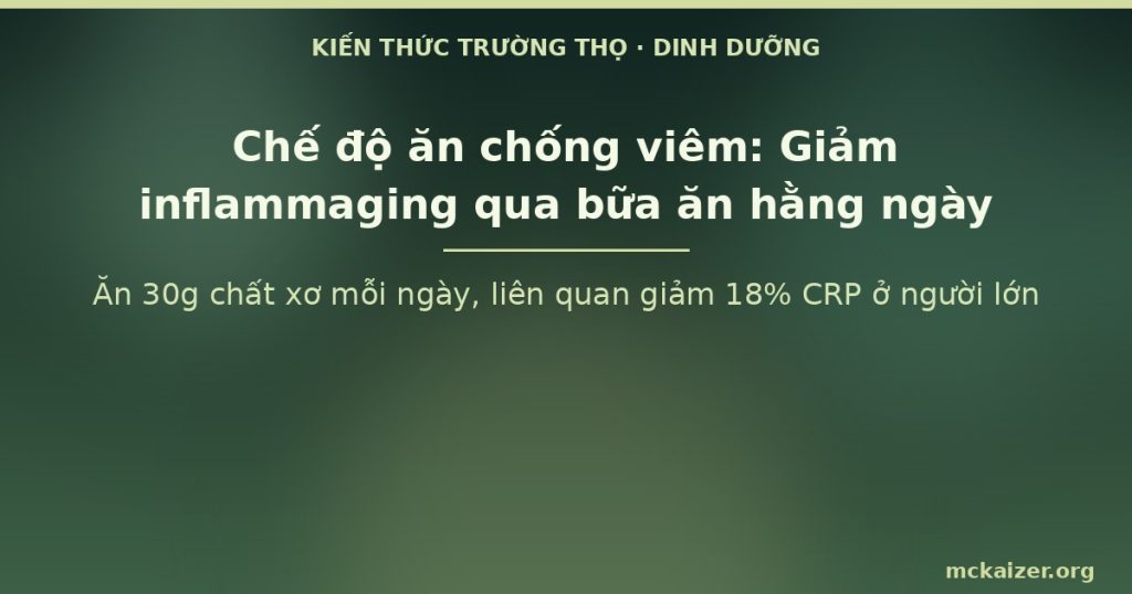 Ăn 30g chất xơ mỗi ngày, liên quan giảm 18% CRP ở người lớn