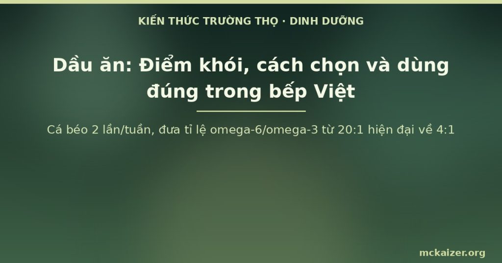 Cá béo 2 lần/tuần, đưa tỉ lệ omega-6/omega-3 từ 20:1 hiện đại về 4:1