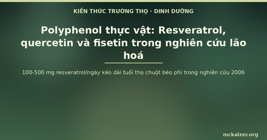 100-500 mg resveratrol/ngày kéo dài tuổi thọ chuột béo phì trong nghiên cứu 2006