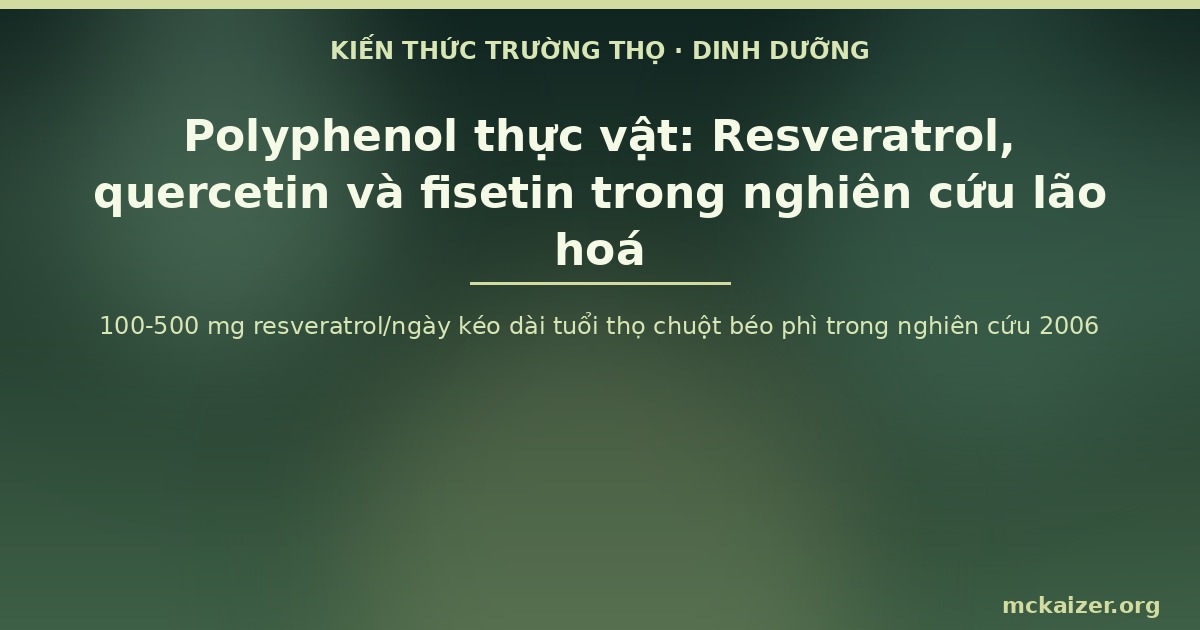 100-500 mg resveratrol/ngày kéo dài tuổi thọ chuột béo phì trong nghiên cứu 2006