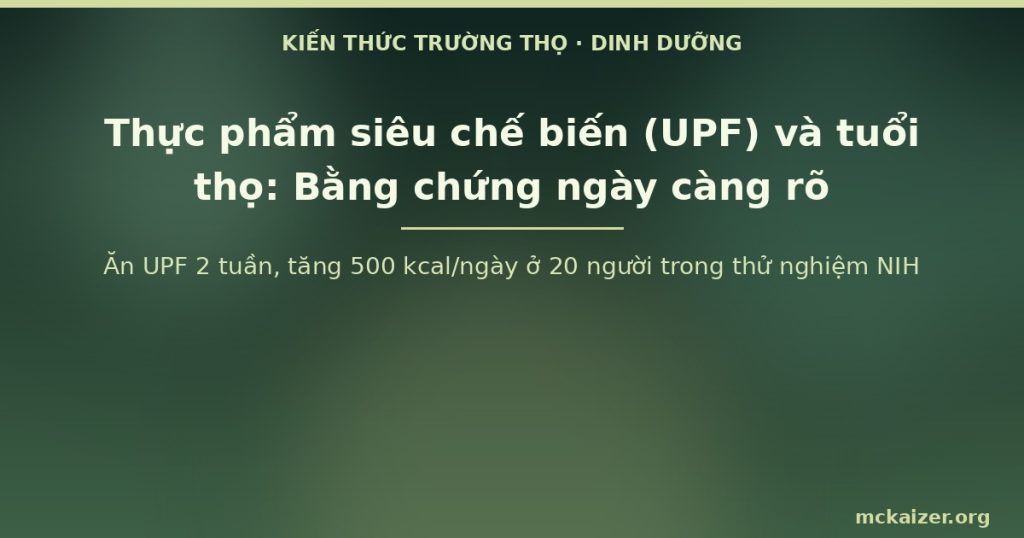 Ăn UPF 2 tuần, tăng 500 kcal/ngày ở 20 người trong thử nghiệm NIH