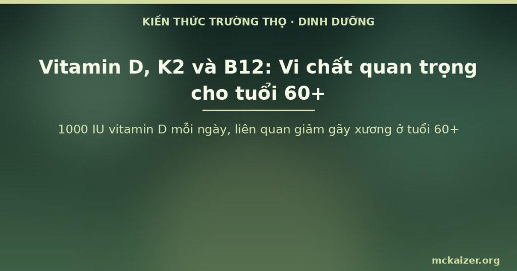 1000 IU vitamin D mỗi ngày, liên quan giảm gãy xương ở tuổi 60+