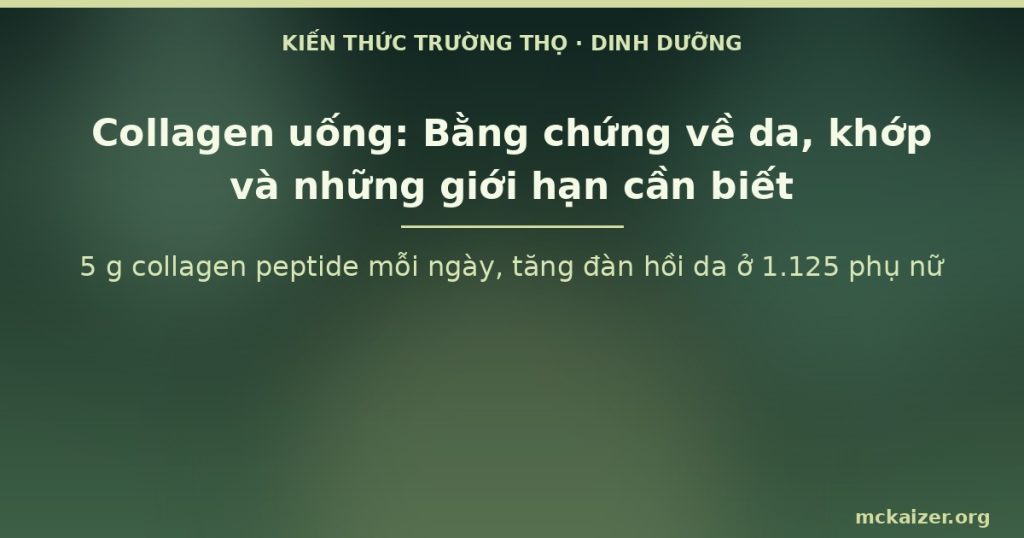 5 g collagen peptide mỗi ngày, tăng đàn hồi da ở 1.125 phụ nữ
