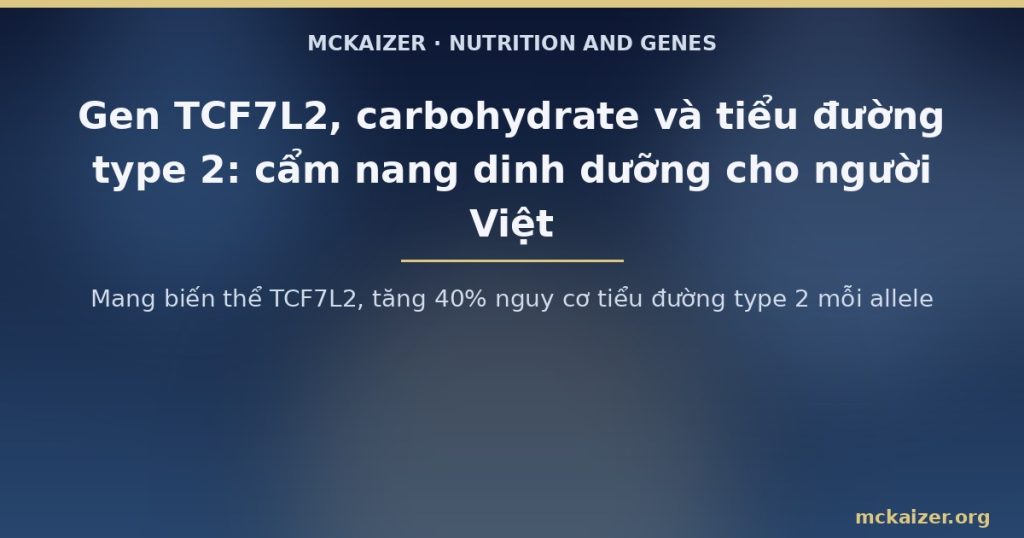 Mang biến thể TCF7L2, tăng 40% nguy cơ tiểu đường type 2 mỗi allele