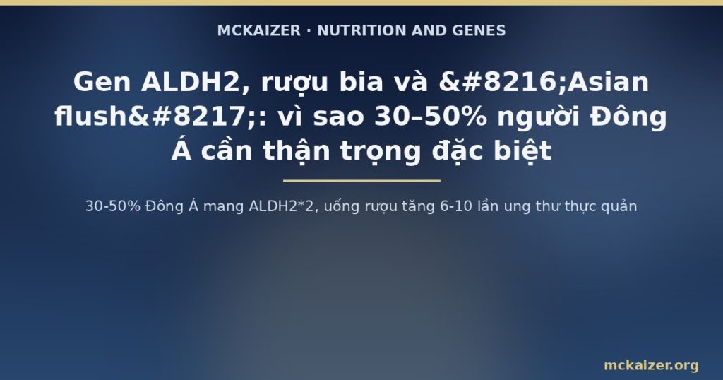 30-50% Đông Á mang ALDH2*2, uống rượu tăng 6-10 lần ung thư thực quản