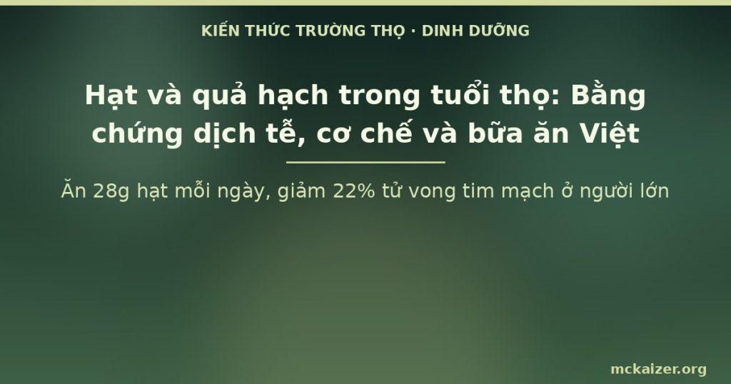Ăn 28g hạt mỗi ngày, giảm 22% tử vong tim mạch ở người lớn