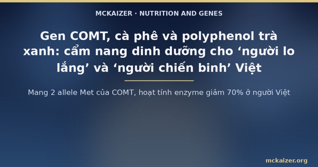 Mang 2 allele Met của COMT, hoạt tính enzyme giảm 70% ở người Việt