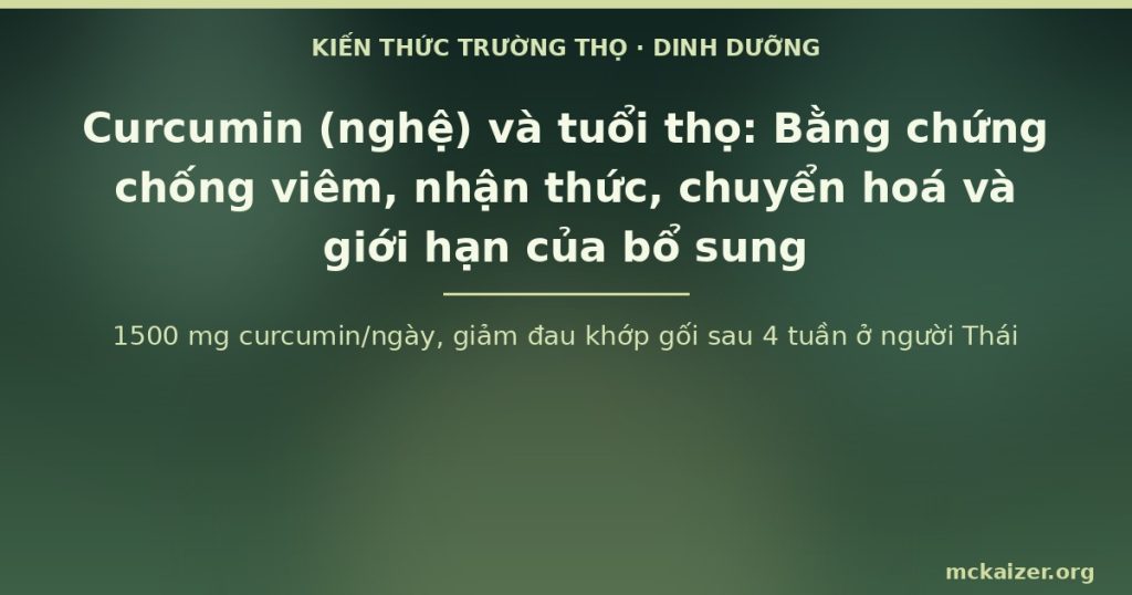 1500 mg curcumin/ngày, giảm đau khớp gối sau 4 tuần ở người Thái