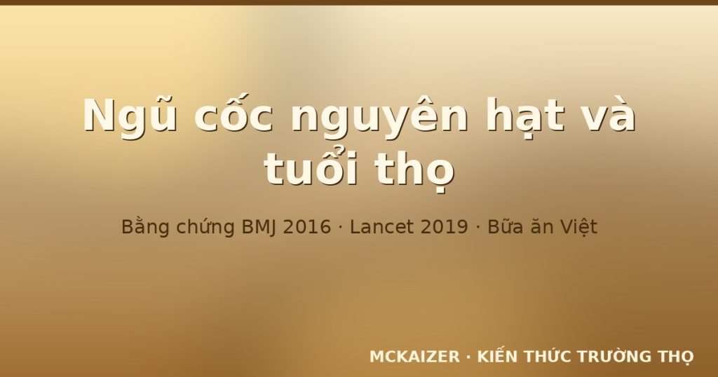 Ngũ cốc nguyên hạt và tuổi thọ: Bằng chứng dịch tễ, cơ chế và bối cảnh Việt Nam