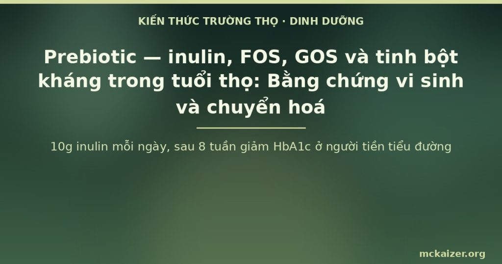 10g inulin mỗi ngày, sau 8 tuần giảm HbA1c ở người tiền tiểu đường