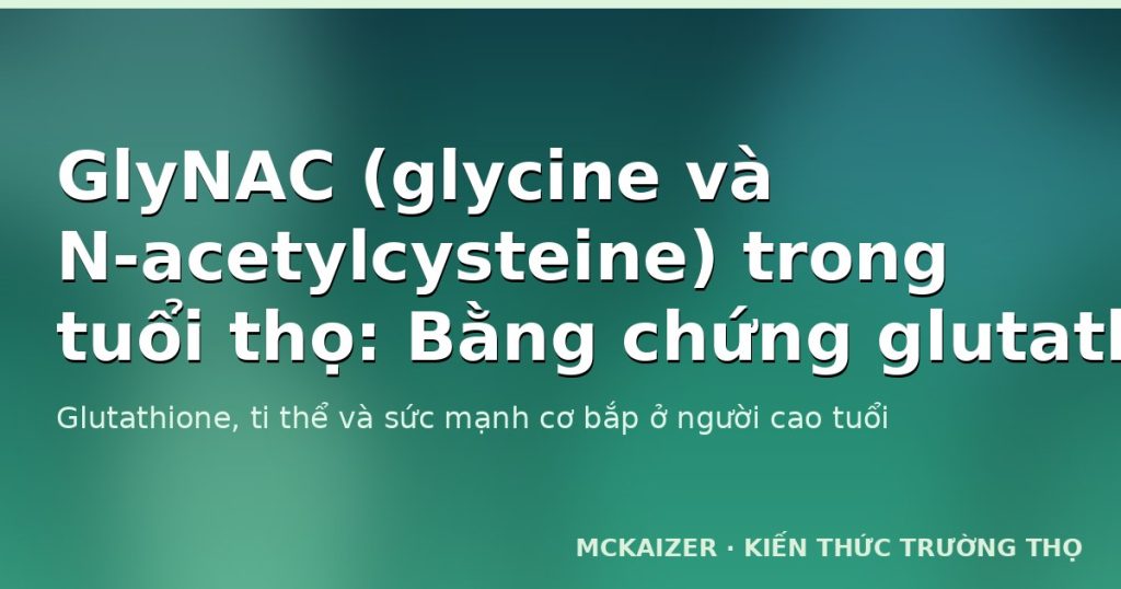 Glutathione, ti thể và GlyNAC trong tuổi thọ — minh hoạ chủ đề