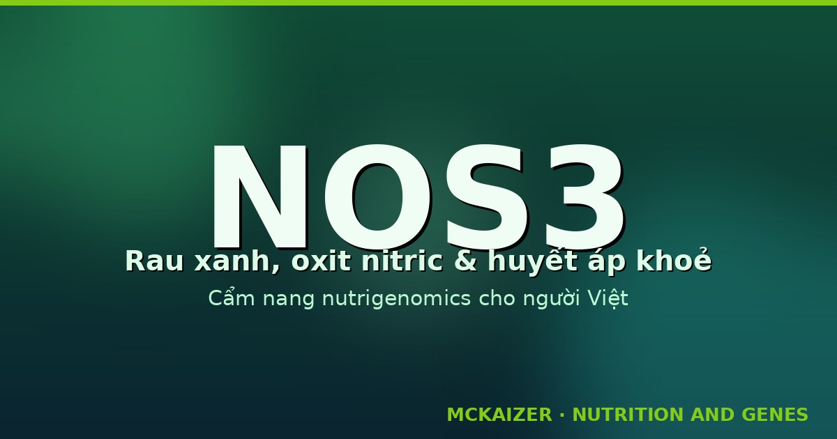 Gen NOS3, rau xanh và oxit nitric — thumbnail bài viết nutrigenomics McKaizer