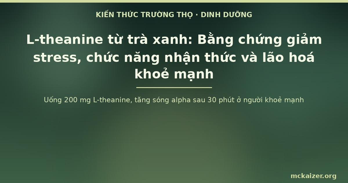 Uống 200 mg L-theanine, tăng sóng alpha sau 30 phút ở người khoẻ mạnh