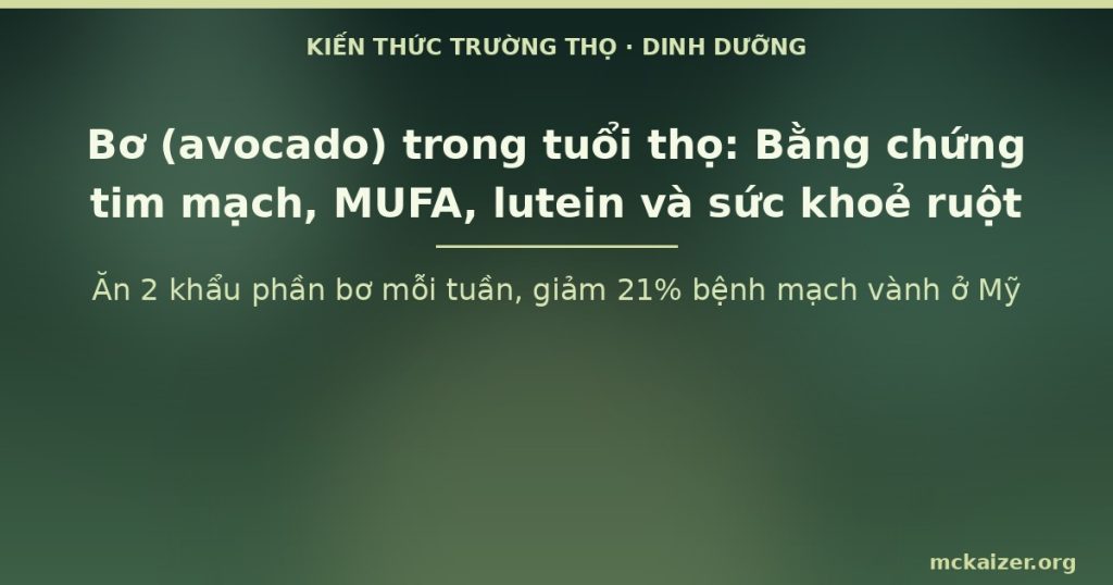 Ăn 2 khẩu phần bơ mỗi tuần, giảm 21% bệnh mạch vành ở Mỹ