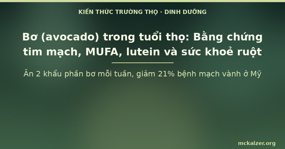 Ăn 2 khẩu phần bơ mỗi tuần, giảm 21% bệnh mạch vành ở Mỹ