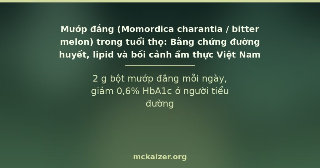 2 g bột mướp đắng mỗi ngày, giảm 0,6% HbA1c ở người tiểu đường