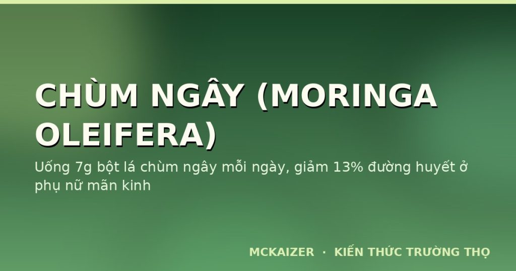 Thumbnail bài viết: Chùm ngây (Moringa oleifera) trong tuổi thọ: Bằng chứng đường huyết, lipid, huyết áp và bối cảnh ẩm thực Việt Nam