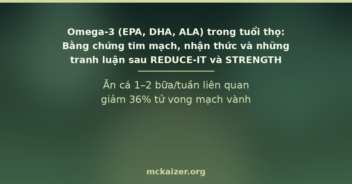 Ăn cá 1–2 bữa/tuần liên quan giảm 36% tử vong mạch vành