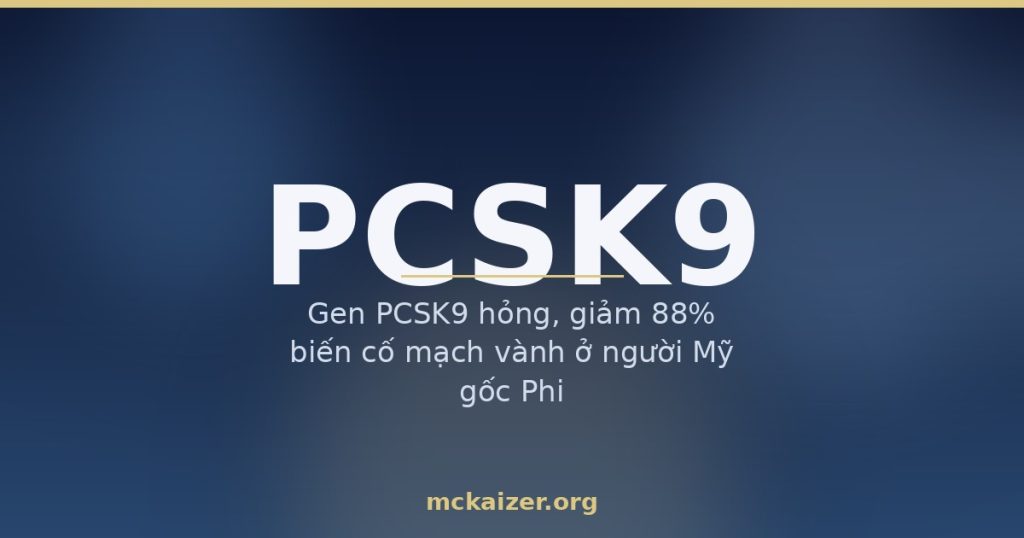 Gen PCSK9 hỏng, giảm 88% biến cố mạch vành ở người Mỹ gốc Phi