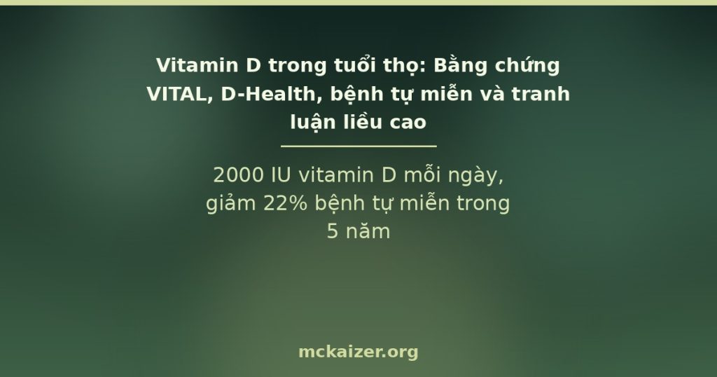 2000 IU vitamin D mỗi ngày, giảm 22% bệnh tự miễn trong 5 năm