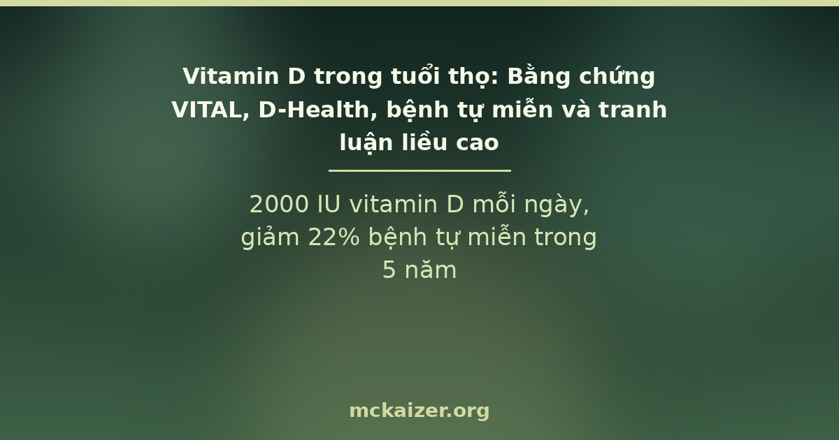 2000 IU vitamin D mỗi ngày, giảm 22% bệnh tự miễn trong 5 năm