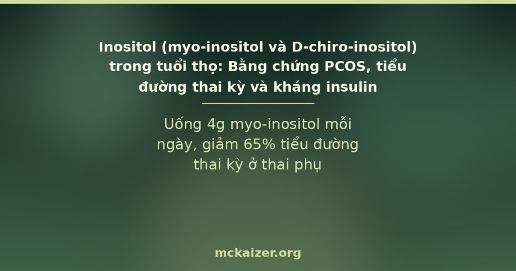 Uống 4g myo-inositol mỗi ngày, giảm 65% tiểu đường thai kỳ ở thai phụ