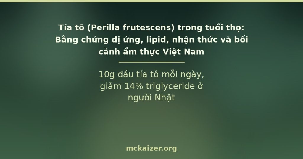 Tía tô (Perilla frutescens) — 10g dầu tía tô mỗi ngày, giảm 14% triglyceride ở người Nhật