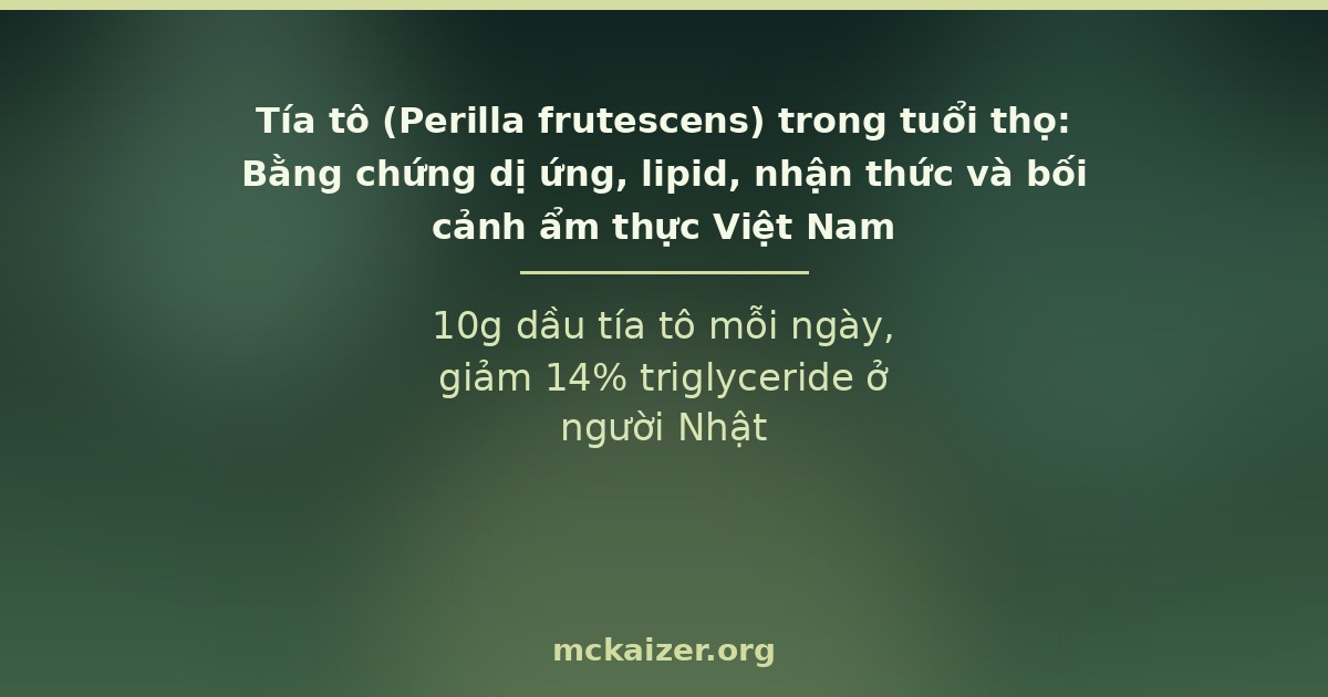 Tía tô (Perilla frutescens) — 10g dầu tía tô mỗi ngày, giảm 14% triglyceride ở người Nhật