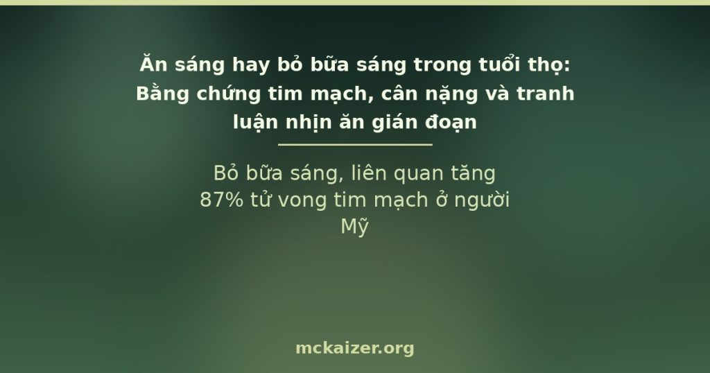 Ăn sáng hay bỏ bữa sáng — bằng chứng tim mạch và cân nặng trong tuổi thọ