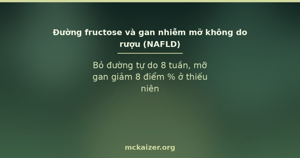 Bỏ đường tự do 8 tuần, mỡ gan giảm 8 điểm % ở thiếu niên nam.