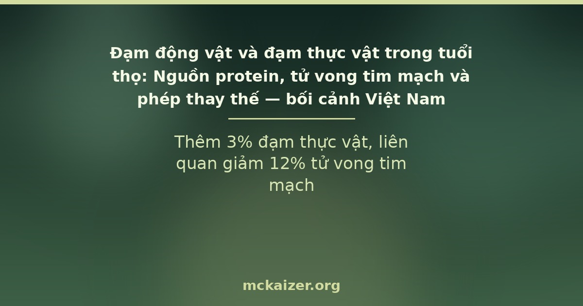 Thêm 3% đạm thực vật, liên quan giảm 12% tử vong tim mạch