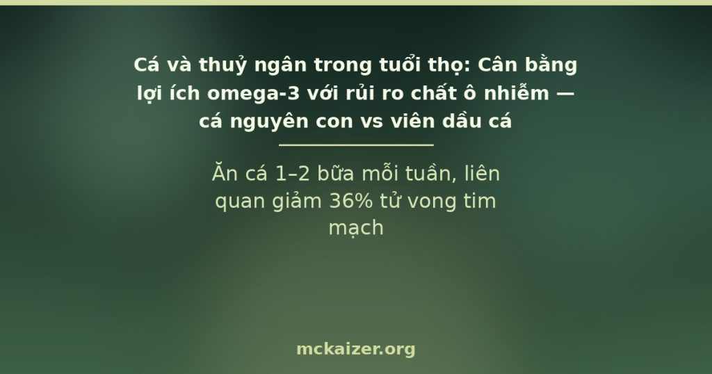 Ăn cá 1–2 bữa mỗi tuần, liên quan giảm 36% tử vong tim mạch