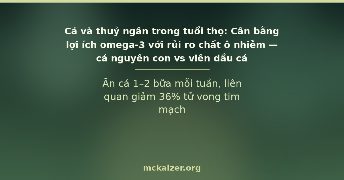 Ăn cá 1–2 bữa mỗi tuần, liên quan giảm 36% tử vong tim mạch
