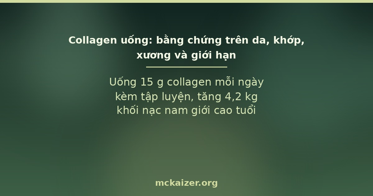 Collagen uống — bằng chứng da, khớp, xương và giới hạn