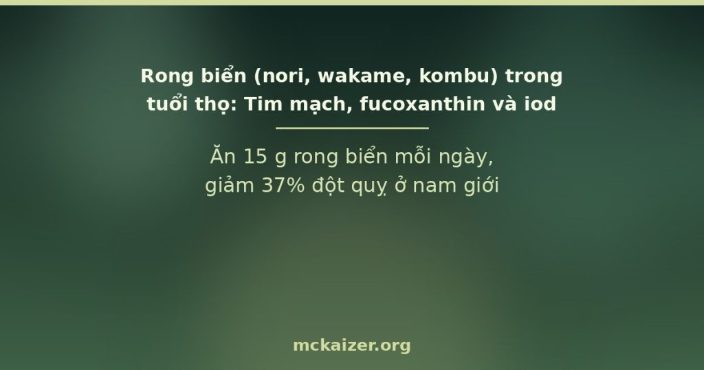 Ăn 15 g rong biển mỗi ngày, giảm 37% đột quỵ ở nam giới Nhật.