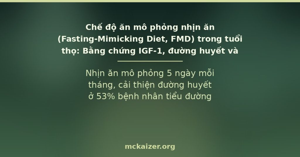 Nhịn ăn mô phỏng 5 ngày mỗi tháng, cải thiện đường huyết ở 53% bệnh nhân tiểu đường