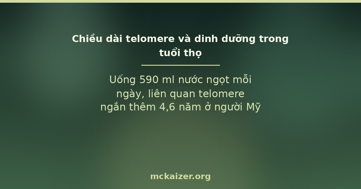Uống 590 ml nước ngọt mỗi ngày, liên quan telomere ngắn thêm 4,6 năm ở người Mỹ