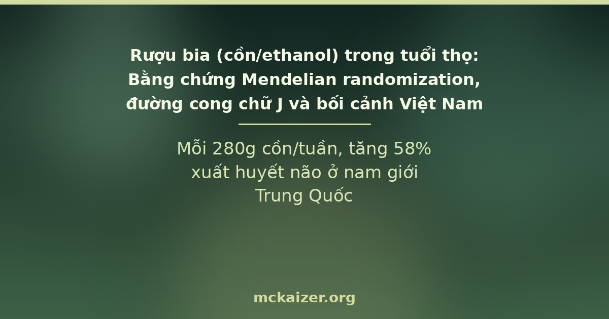 Mỗi 280g cồn/tuần, tăng 58% xuất huyết não ở nam giới Trung Quốc