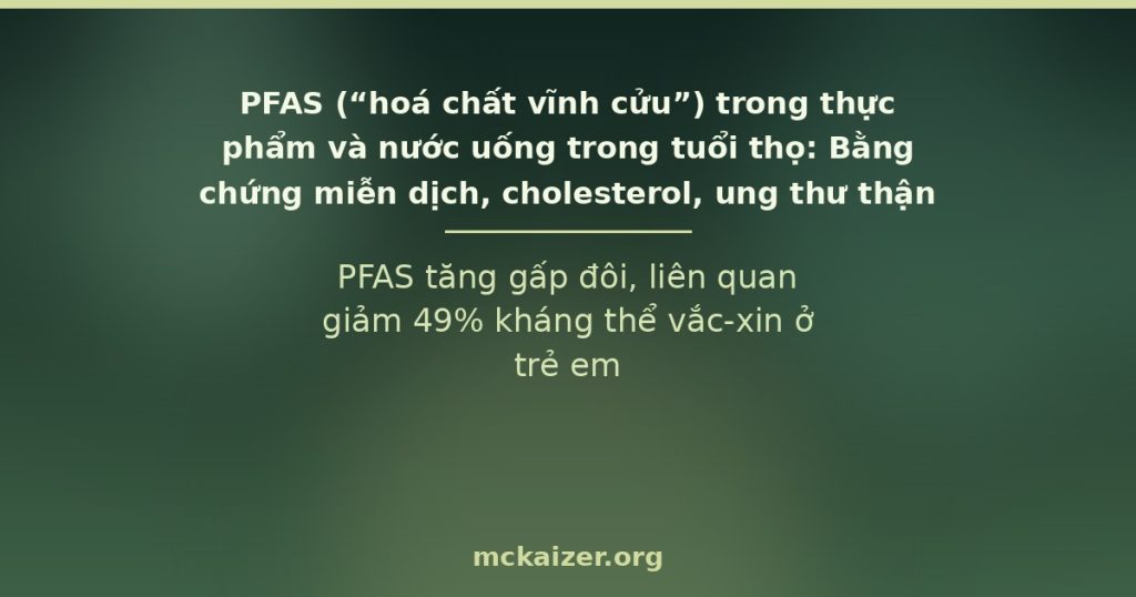 PFAS tăng gấp đôi, liên quan giảm 49% kháng thể vắc-xin ở trẻ em