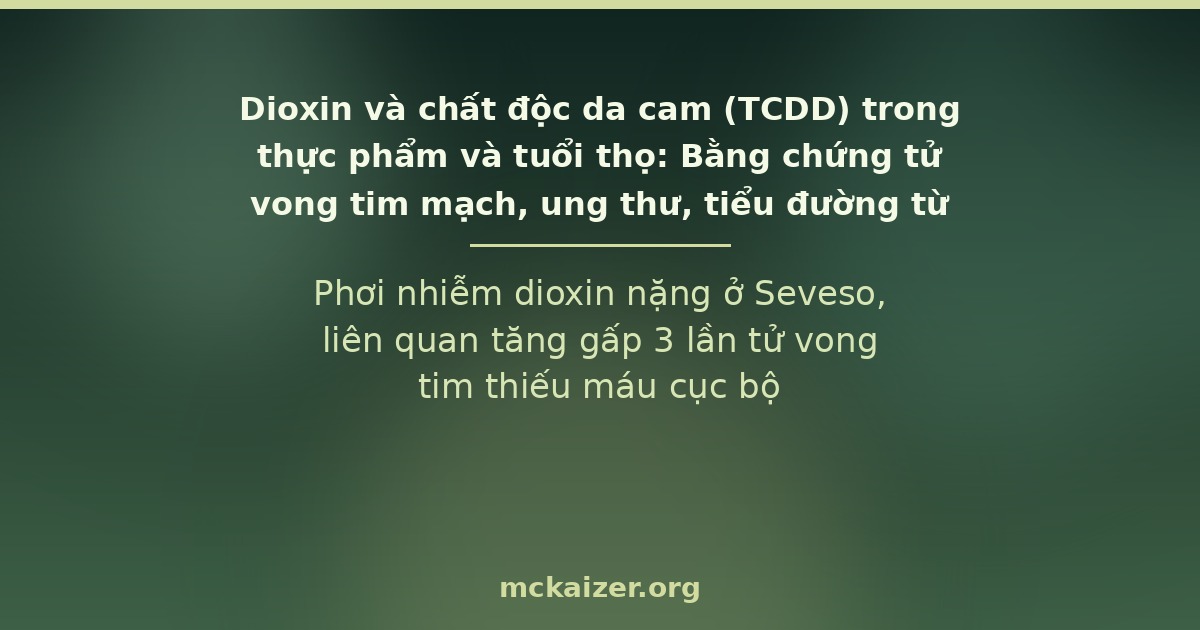 Phơi nhiễm dioxin nặng ở Seveso, liên quan tăng gấp 3 lần tử vong tim thiếu máu cục bộ