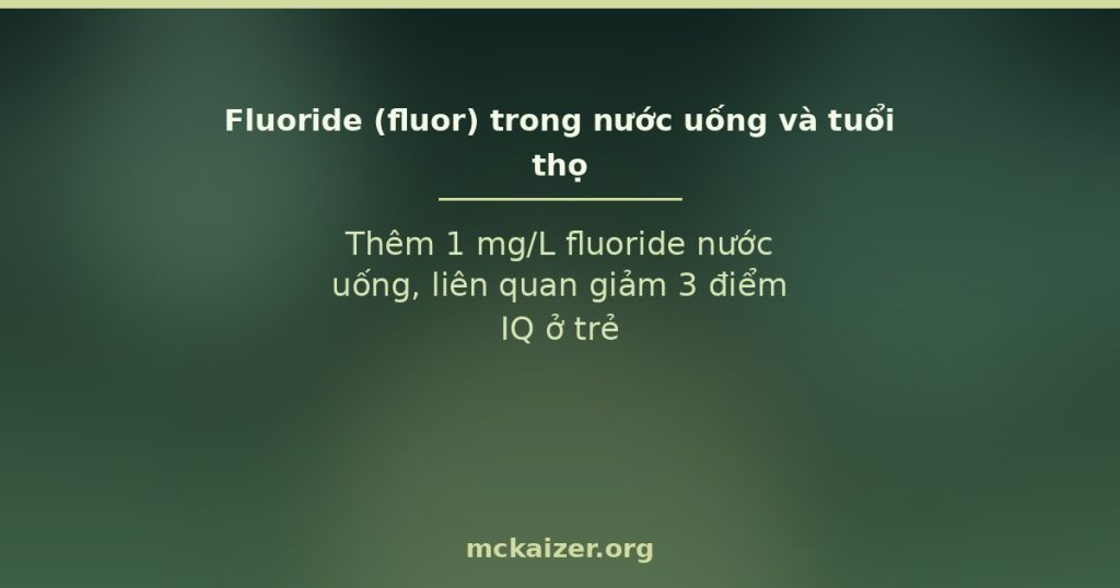Thumbnail bài viết: Fluoride (fluor) trong nước uống và tuổi thọ: Bằng chứng sâu răng, fluorosis răng–xương, IQ trẻ em và bối cảnh nước ngầm Việt Nam
