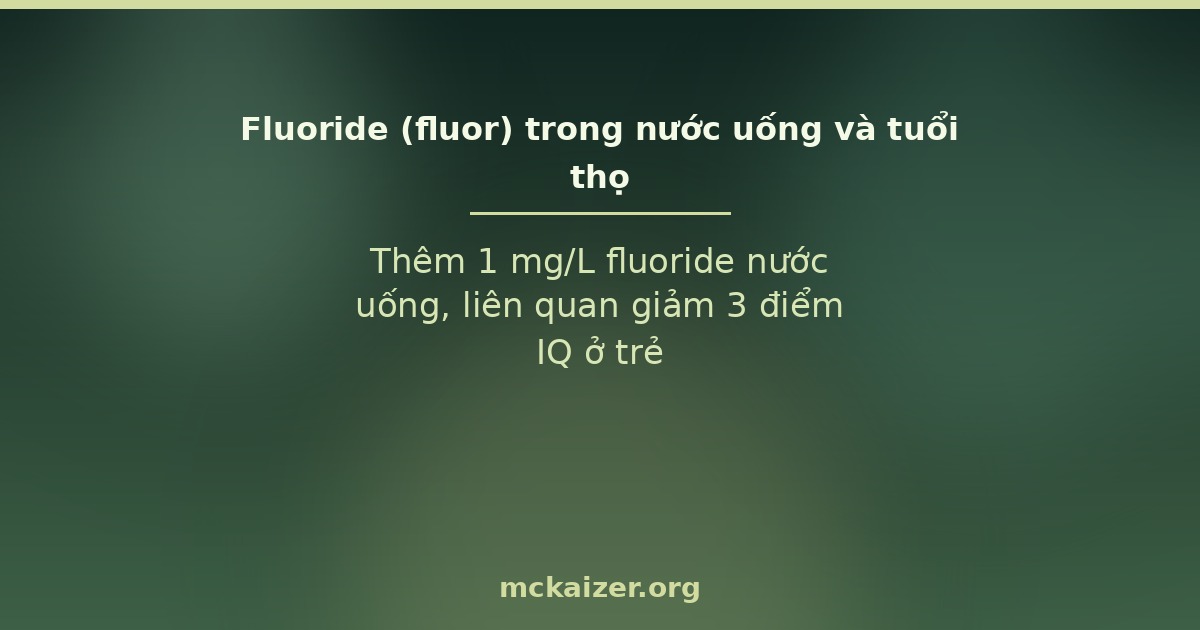 Thumbnail bài viết: Fluoride (fluor) trong nước uống và tuổi thọ: Bằng chứng sâu răng, fluorosis răng–xương, IQ trẻ em và bối cảnh nước ngầm Việt Nam