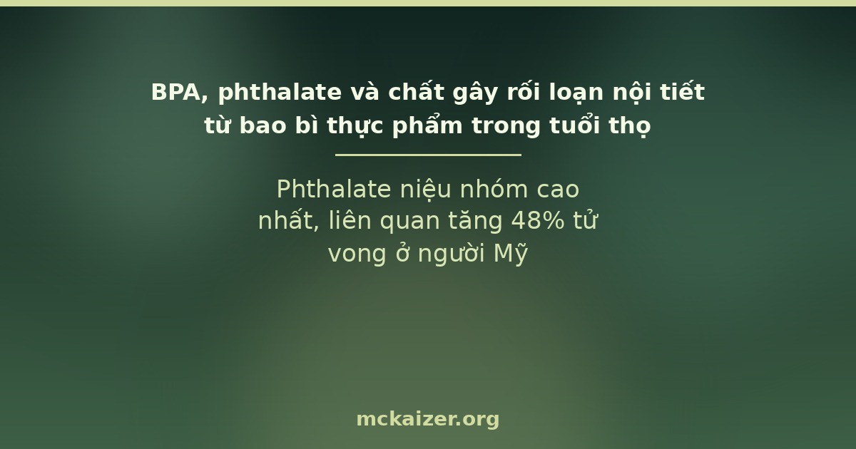 Phthalate niệu nhóm cao nhất, liên quan tăng 48% tử vong ở người Mỹ
