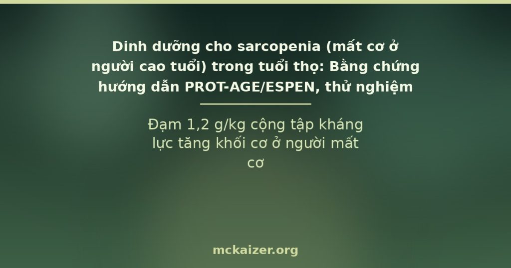 Đạm 1,2 g/kg cộng tập kháng lực tăng khối cơ ở người mất cơ