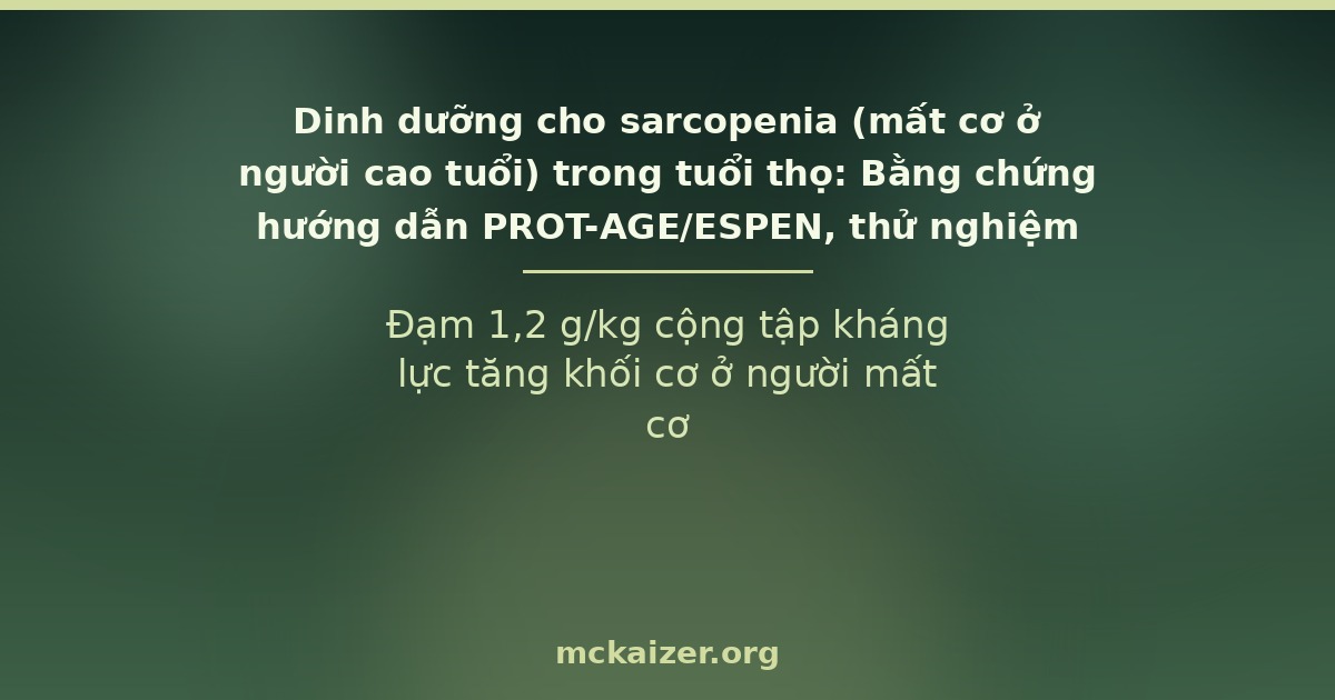 Đạm 1,2 g/kg cộng tập kháng lực tăng khối cơ ở người mất cơ