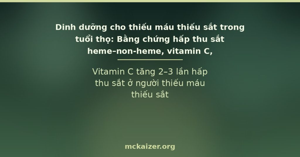Vitamin C tăng 2–3 lần hấp thu sắt ở người thiếu máu thiếu sắt